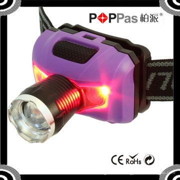 Poppas T16D Мощный светодиод XPE + 2red SMD Телескопическая фара